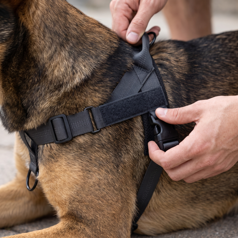 Clip the harness in place